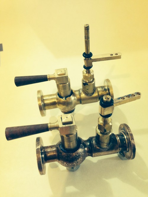 The steam control cock and butterfly valve. 