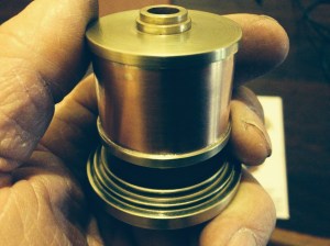 The spirit burner, almost finished.  Copper and brass,  silver soldered.