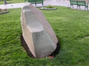 A displaced, shaped block at Cuzco.  Shows how the block is shaped on all faces.