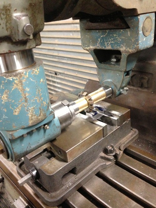 This is the original horizontal machining set up.  I made each holder separately.