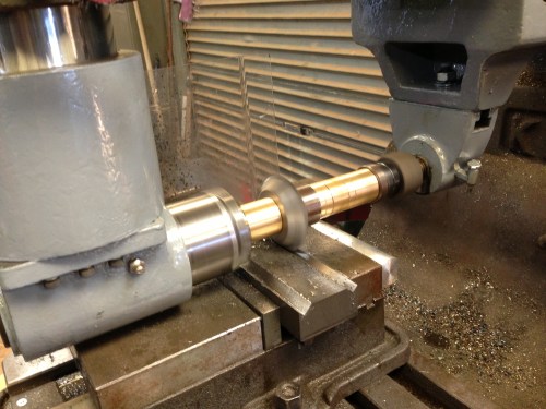 For the next batch, I got smarter, and milled 300mm lengths of the bar, and cut them up later.  You might also note that I painted the horizontal milling attachment, using Por 15 paint.  For the actual milling I also used copious lubricant fluid.