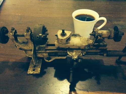 The cup of coffee is for scale.  