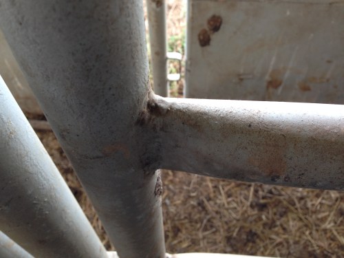 Cattle yard welded joins