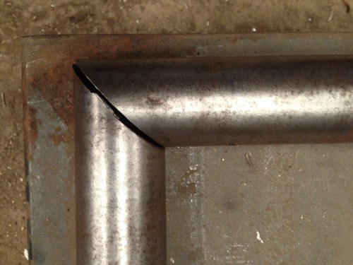 Mitred join.  Not for these gates according to SWMBO