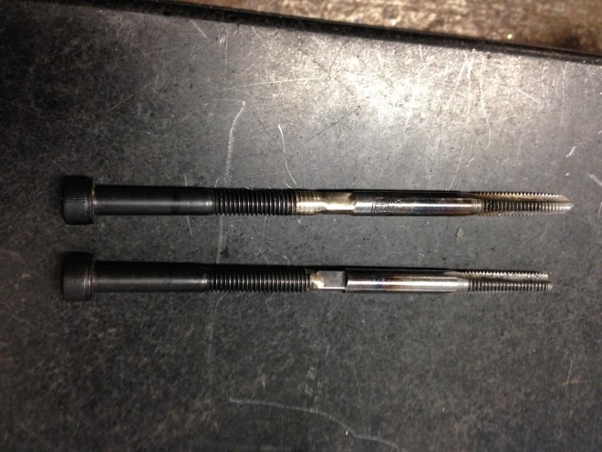 I wondered whether the silver soldered join would be adequately strong for the tapping.  the tap was totally buried in the workpiece, and would have been irretrievable if the join had broken, and ruined the workpiece. So I was very cautious when doing the tapping.  Used a tapping oil, and backed the tap out of the workpiece every few turns for cleaning. 