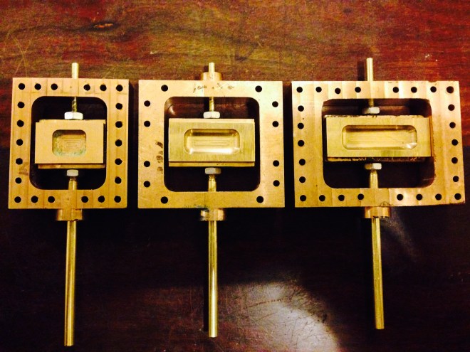 The three steam chests, with valves and valve rods