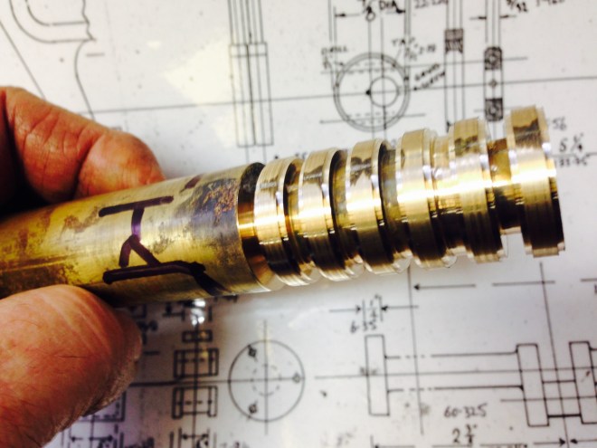 Another view of the eccentrics, still soldered together,  ready for insertion of screws then melting of the solder.