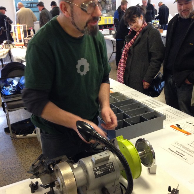 Eccentric Engineering had a display of his Diamond Tool holder, but I have already bought 6-7 of these in different sizes.  I did top up my stock of Crobalt cutters.