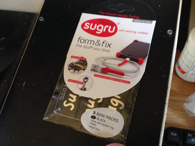 The product..  SUGRU.  Funny name.  Invented by Jane and "Made with love and science in the UK"