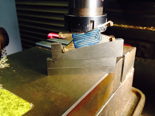 Using angle plates to get as close to 12.6 degrees as possible. I used a 10, a 2, and a 1/2 degree plate to end up with 12.5 degrees. Close enough.