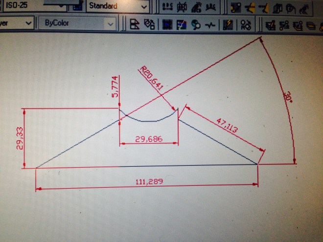 Using CAD to measure the dimensions.