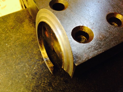 Another view of the knife edge split ring, in its expanded state.