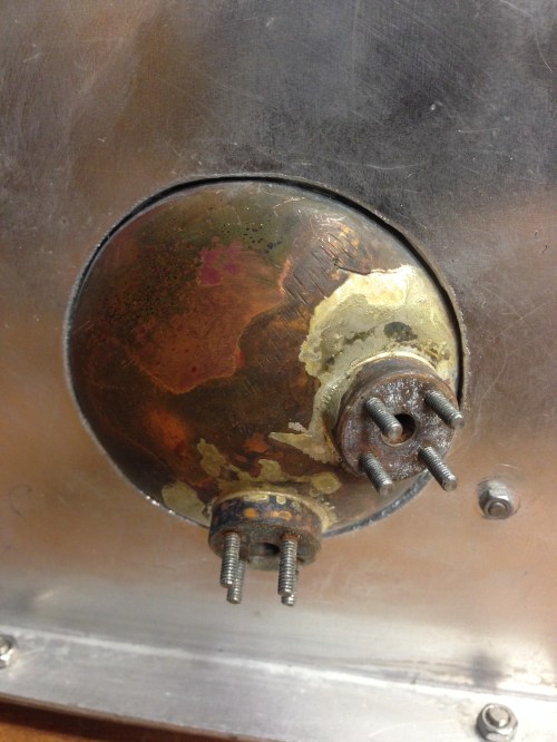 Not sure what these attachment points are called, but they look interesting coming off the hemispherical ends of the boiler. 